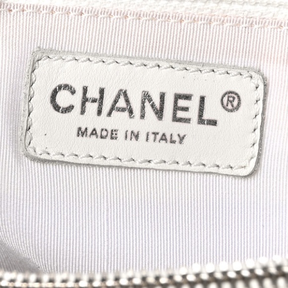 Authentic Chanel GST Grand Shopping Tote White Caviar Silver Hardware - Picture 9 of 9